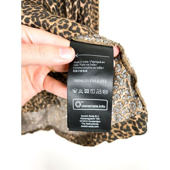 NWT Scotch & Soda Leopard V-neck Button-down Blouse - Picture 13 of 15